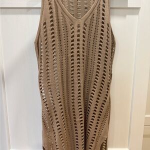 Tan Crochet Swim Cover-Up